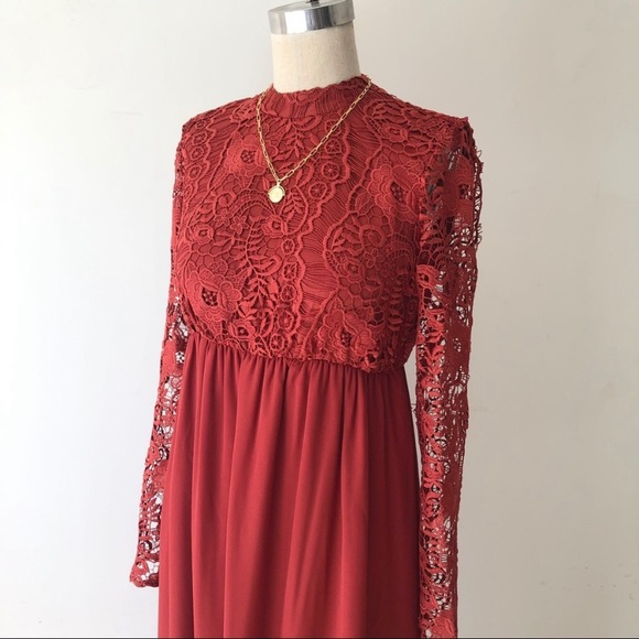 ASOS Women’s Rust Lace Maxi Maternity Dress 4 XS - Picture 13 of 14